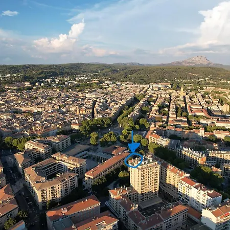 Aix Rooftop Luxe T2 - Hypercentre Rotonde - Terrasse - Vue - Parking